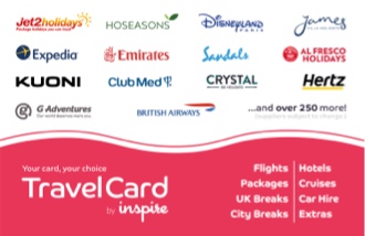 Inspire TravelCard gift cards and vouchers
