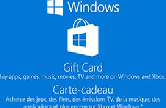 Windows gift cards and vouchers