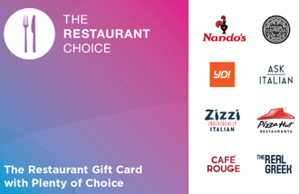 The Restaurant Choice gift cards and vouchers