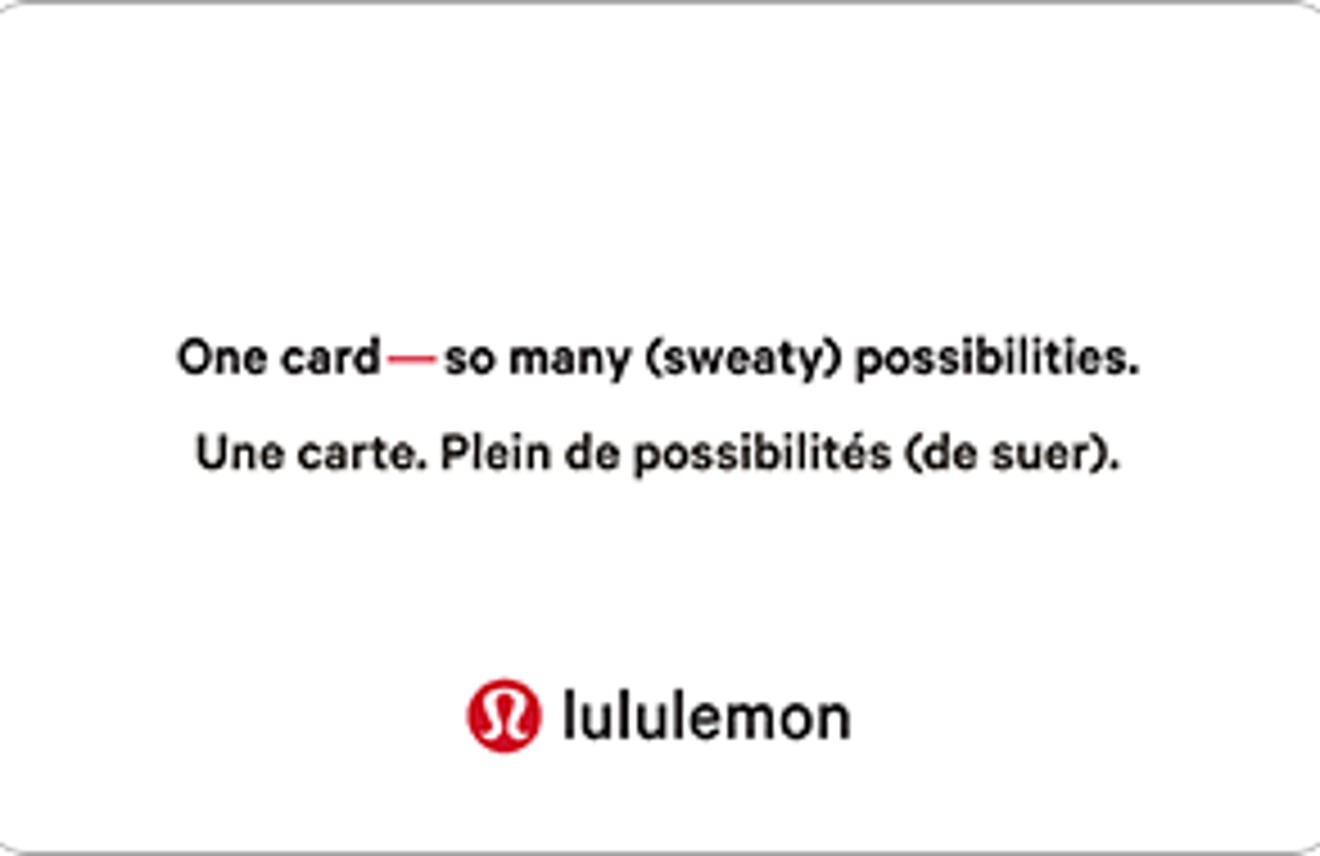 lululemon Canada gift card